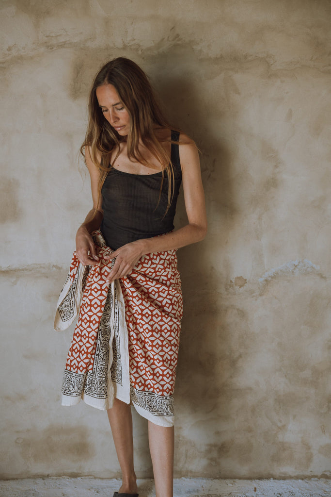 NEW INDIA BOHO SCARF HAND-MADE BLOCKPRINT: A MORE!!