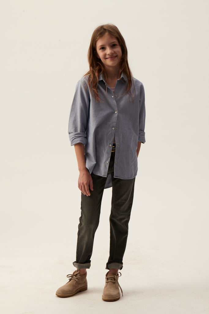Girls Shirt `Othilia ´Blue Oxford-Cotton