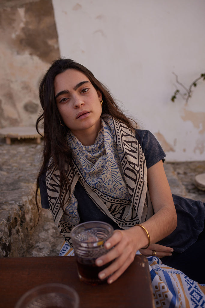 NEW INDIA BOHO Cloth - BLUE COSMO - size MEDIUM