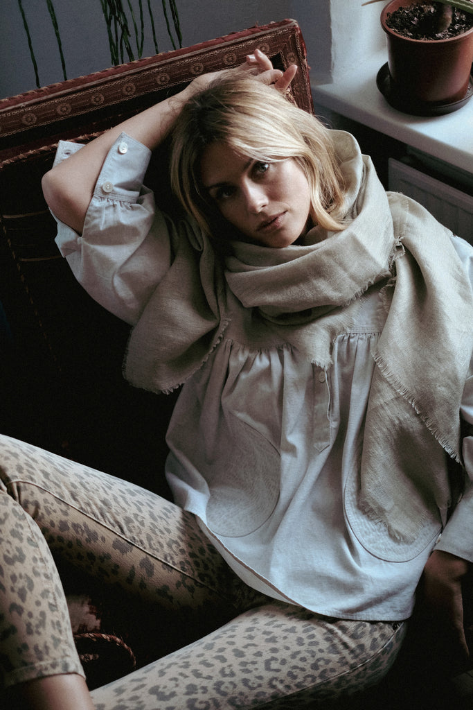 Scarf Albi Linen Eucalyptus