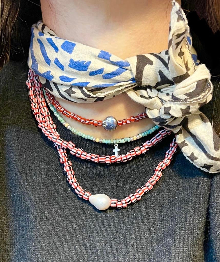 NEW INDIA BOHO BLUE MOMENTO - size Small/BANDANA